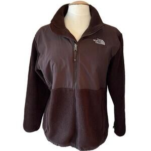 North Face Girl's Jacket Brown Fleece Full Zip Light Weight Size XL